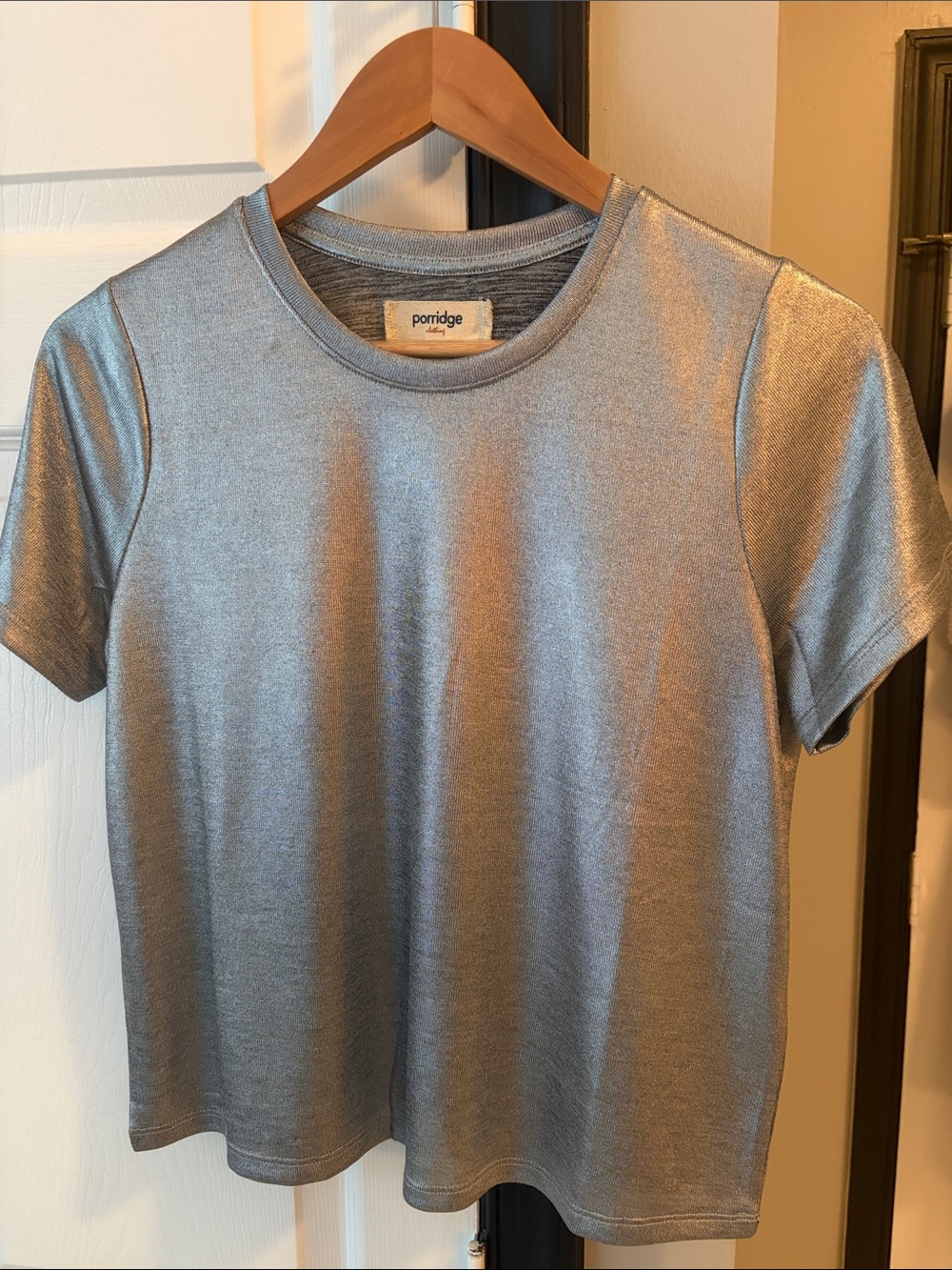 porridge Metallic Silver Short Sleeve Tee